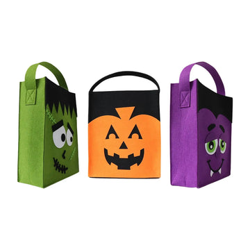 Halloween Trick or Treat Bag Candy Bag Reusable Party Supplies Carrying Bag Felt Tote Bag Gift Bag for Holiday Gifts Wrapping