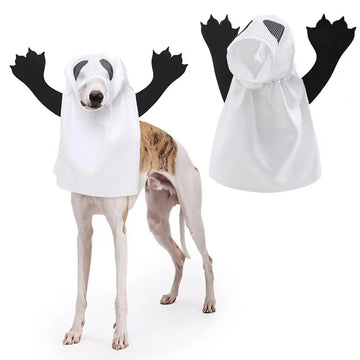 Halloween Dog Ghost Costume Pet Dress Up As A Ghost Outfit for Small Medium Large Dogs Halloween Cosplay Party Cat Ghost Outfit