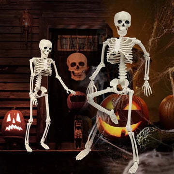 40cm Halloween Skull Skeleton,Posable SkeletonHuman Shape Bones Party Home Haunted House Horror Decorations Props