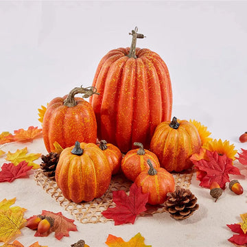 Halloween Thanksgiving Party Props Home Decoration Fruit Artificial Pumpkin Set Decoration Fake Simulation Pumpkin Ornaments