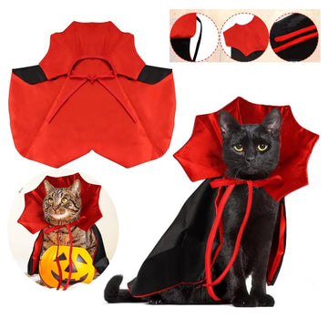 Halloween Pet Cosplay Vampire Costumes for Small Cats Dogs Cape Kitten Puppy Dress Kawaii Clothes Holiday Photo Props Gift