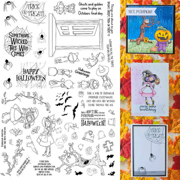 Spooky Tree Tricks No Treats Halloween is Back Metal Cutting Dies/Clear Stamp DIY Card Making Scrapbooking Stencil