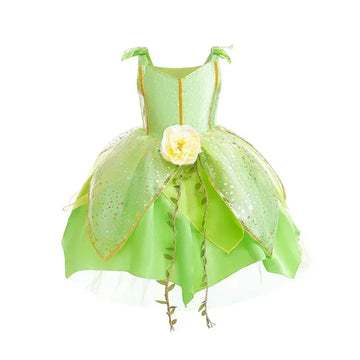 2025 Halloween New Girls Tinker Bell Costume Halloween Costume for Kids Green Tinkerbell Fancy Dress Fairy Princess Cosplay