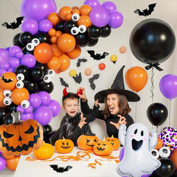 107 Halloween Pumpkin Ghost Balloon Set Purple Black Orange Balloon Perfect Halloween Party Funny Birthday Party Christmas