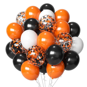40pcs Halloween Balloons Set 10inch Black and Orange Purple Balloons for Halloween Outdoor Home Yard Backdrop Birthday Party Dec