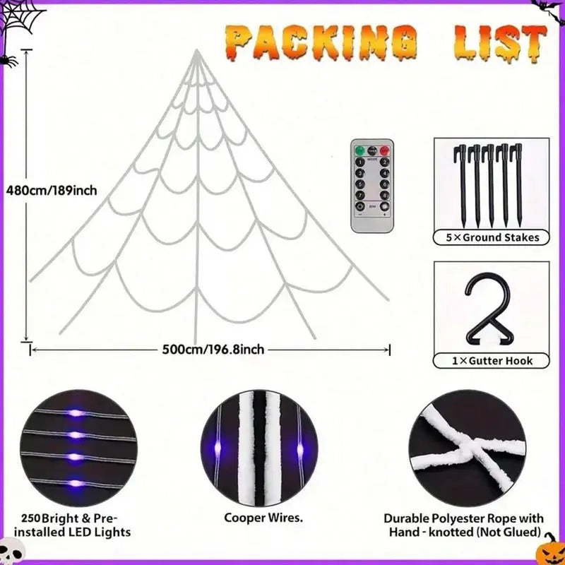 Purple Halloween Star Waterfall Hanging Light – Spooky Party & Gothic Decor