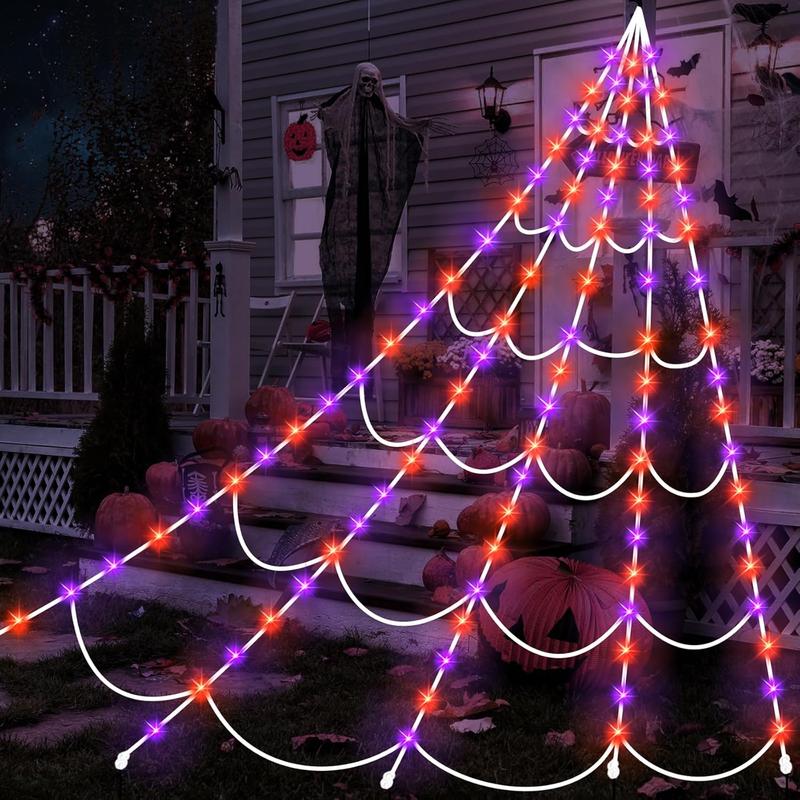 Purple Halloween Star Waterfall Hanging Light – Spooky Party & Gothic Decor