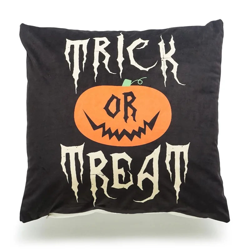 Halloween Pumpkin Witch Trick or Treat Pillowcase Decoration Linen Pillow Hug Pillowcase Halloween Home Decoration