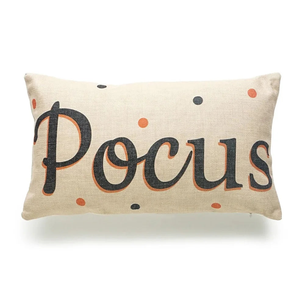 Halloween Pumpkin Witch Trick or Treat Pillowcase Decoration Linen Pillow Hug Pillowcase Halloween Home Decoration