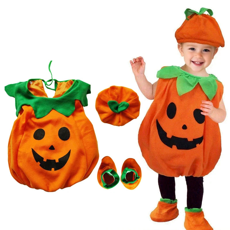 Kids Halloween Pumpkin Costume for Toddler Boys Girls Party Costume Romper Toddler Baby Jumpsuit Cosplay Children Clothes