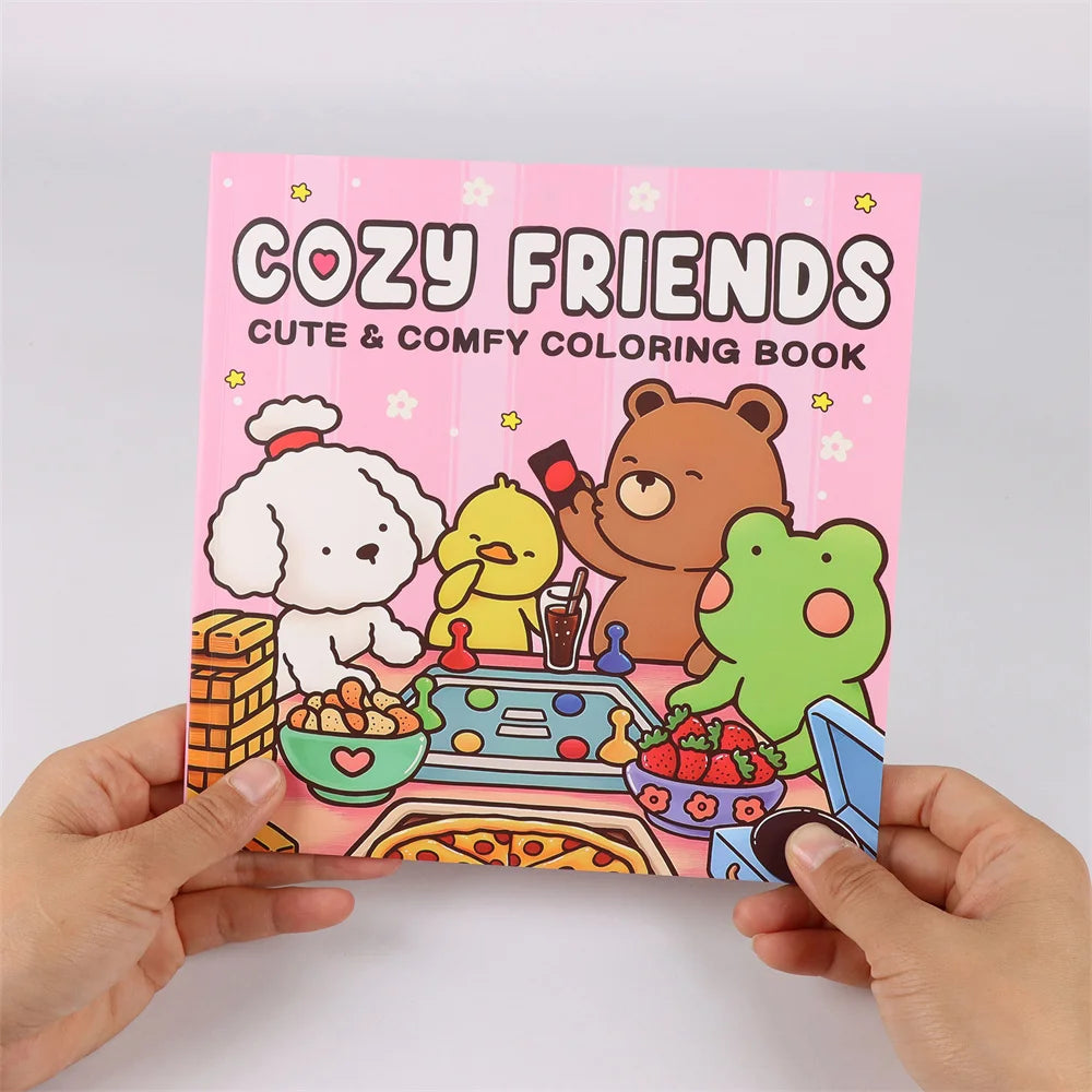 Halloween Coloring Book COZY FRIENDS Coloring Book For Adults And Teens Featuring Adorable Creepy Creatures for Halloween Gifts