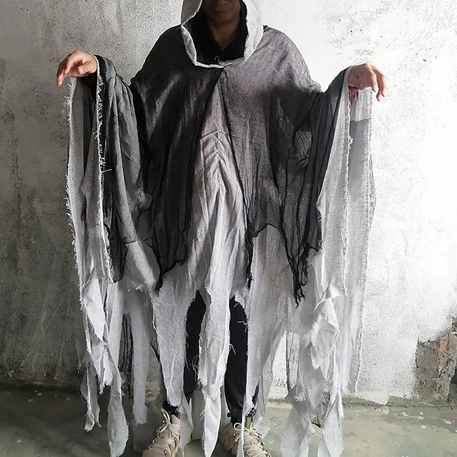 Halloween Skull Skeleton Cosplay Costume Halloween Ghost Costume Cosplay Adult Death Cloak Horror Zombie Tattered Hooded Capes