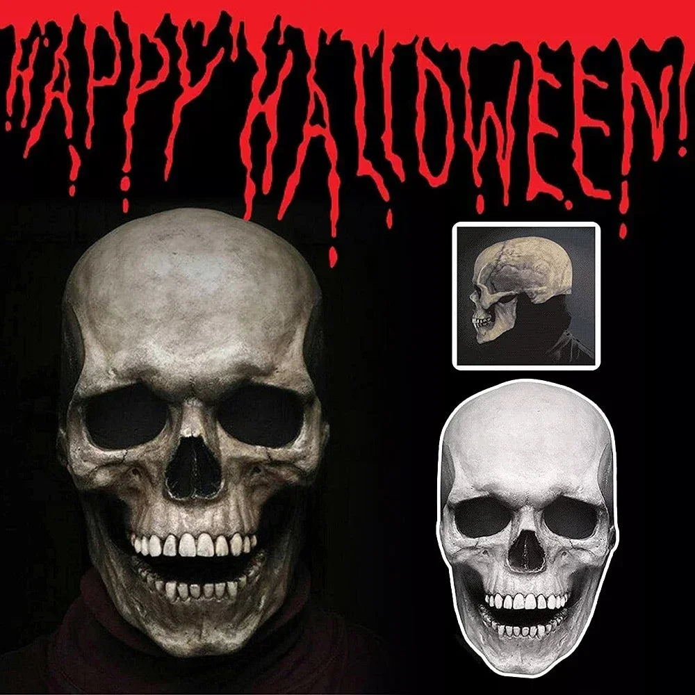 Halloween Mask Latex Scary Horror Decoration Full Head Skull Mask Helmet Cosplay Jaw Masque Gifts Party Costume Pro Mask