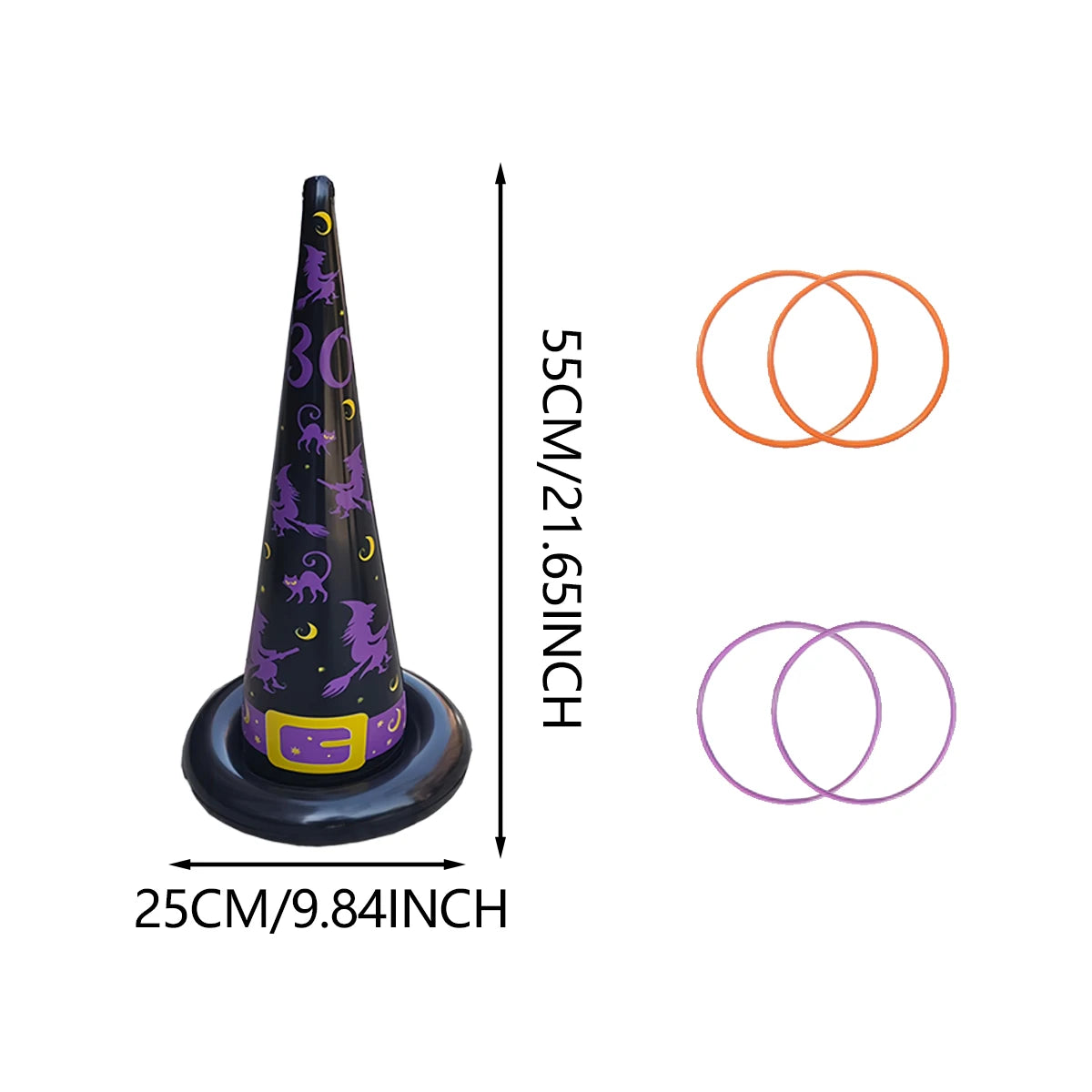 Halloween ring toss game set with inflatable witch hat - the perfect choice for indoor and outdoor parties
