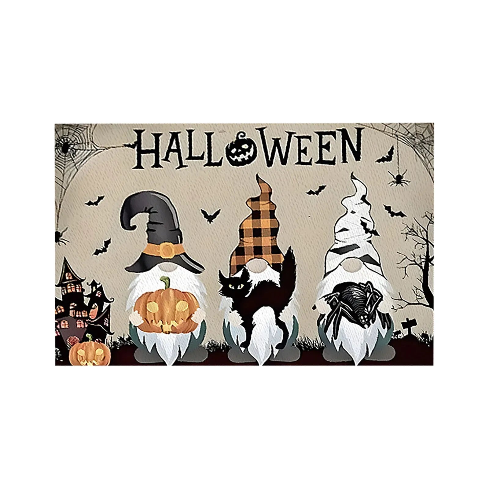 Halloween Table Placemats Linen Ghost Festival Atmosphere Table Mat Bat Pumpkin Spider Web Dining Table Decorations