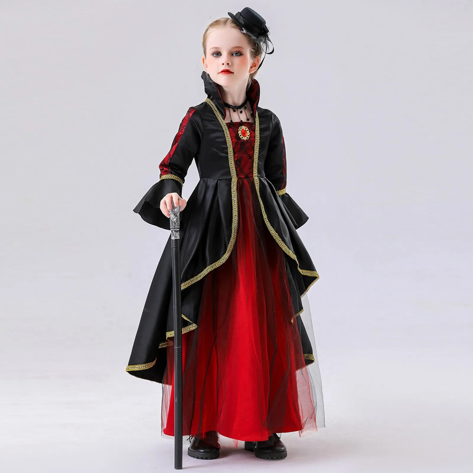 Halloween Children'S Dress Costumes For Girls Cosplay Role-Playing Magic Witch Vampire Masquerade New Medieval Costumes