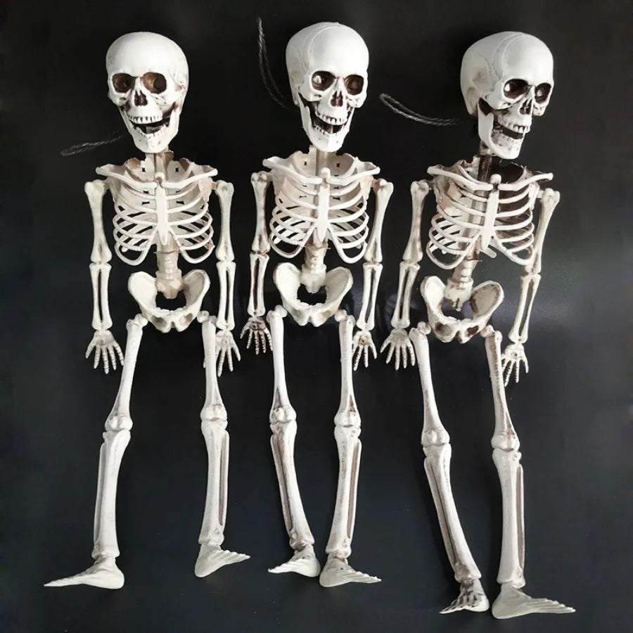 40cm Halloween Skull Skeleton,Posable SkeletonHuman Shape Bones Party Home Haunted House Horror Decorations Props