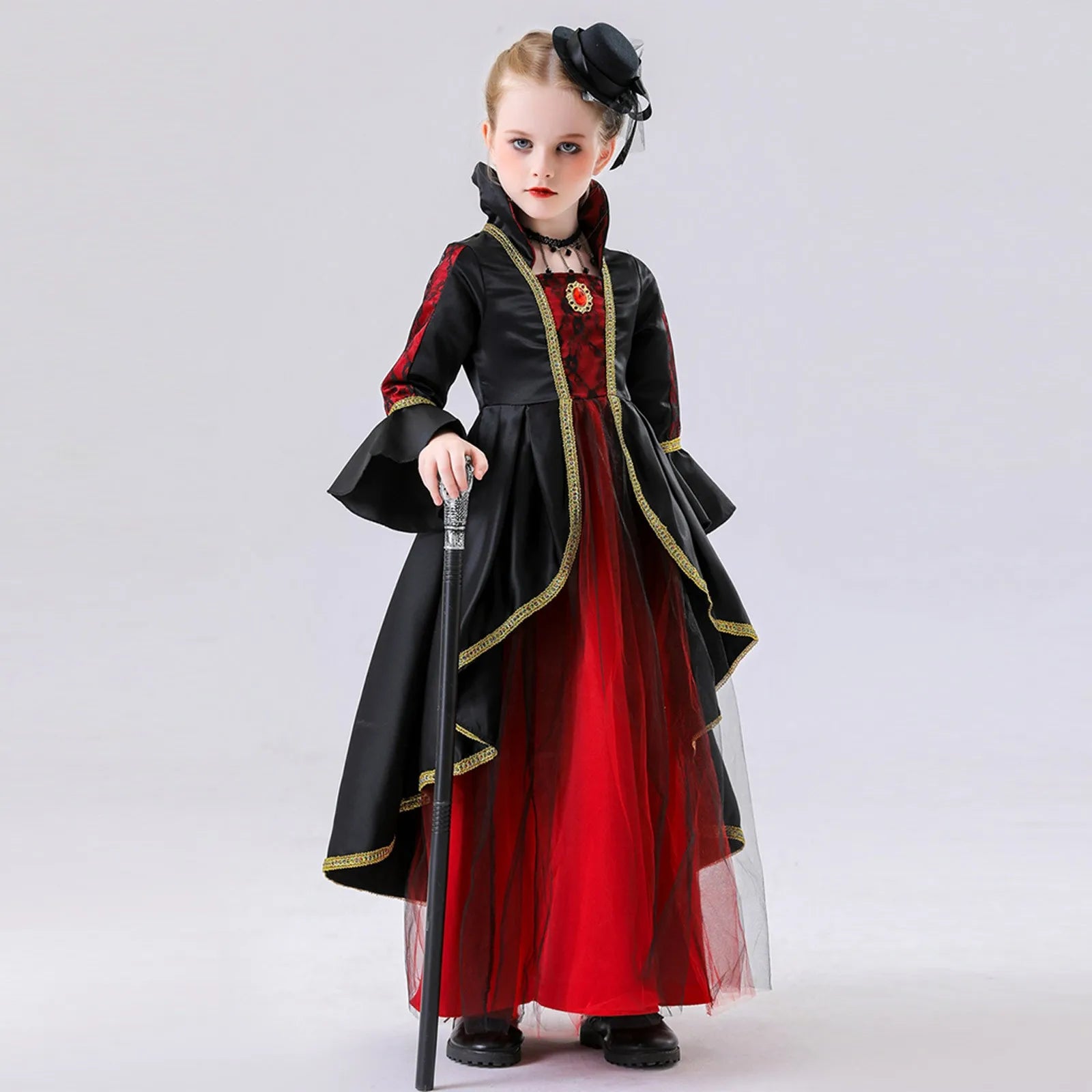 Halloween Children'S Dress Costumes For Girls Cosplay Role-Playing Magic Witch Vampire Masquerade New Medieval Costumes