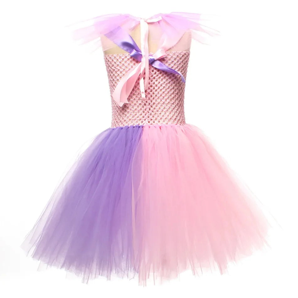 Halloween Costume For Kids Gray Girls Tutu Dress Kids Cosplay Scary Clown Costume Girl Carnival Masquerade Party Dress Up 2-12Y