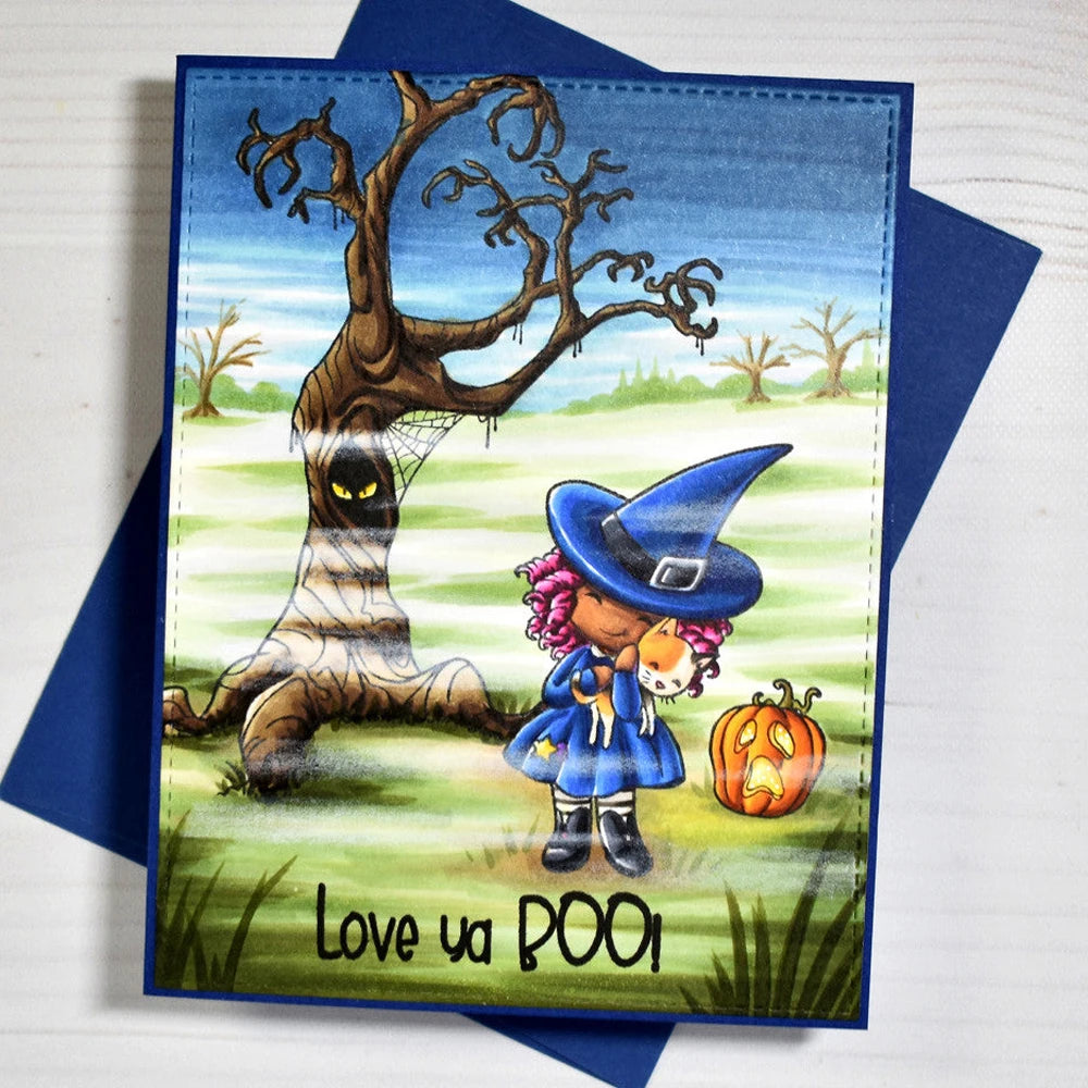 Spooky Tree Tricks No Treats Halloween is Back Metal Cutting Dies/Clear Stamp DIY Card Making Scrapbooking Stencil