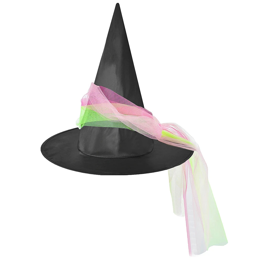 Kids Halloween Witch Costumes for Girls Carnival Party Fancy Dresses with Witches Hat Broom Children Hallowmas Disguise Outfit
