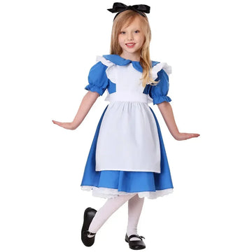 2025halloweenAlice in Wonderland Costume for Girls Kids Fantasias Maid Maid Cosplay Halloween Carnival Party Fancy Dress Up