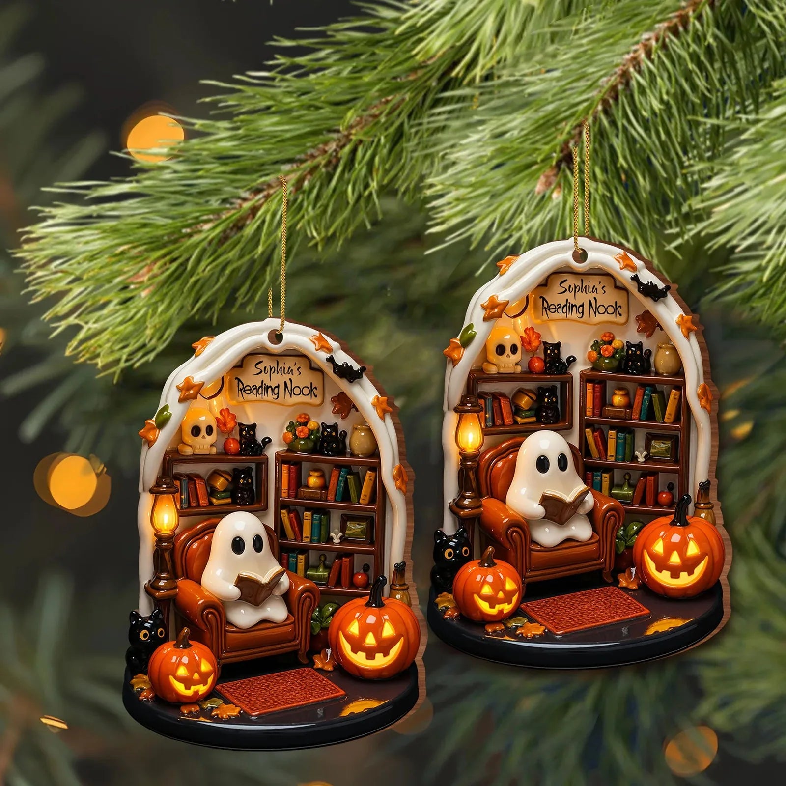 Halloween Ghost Reading 2D Flat Ornaments Festival Atmosphere Theme Party Decorative Supplies Creative Home Decorative Gift
