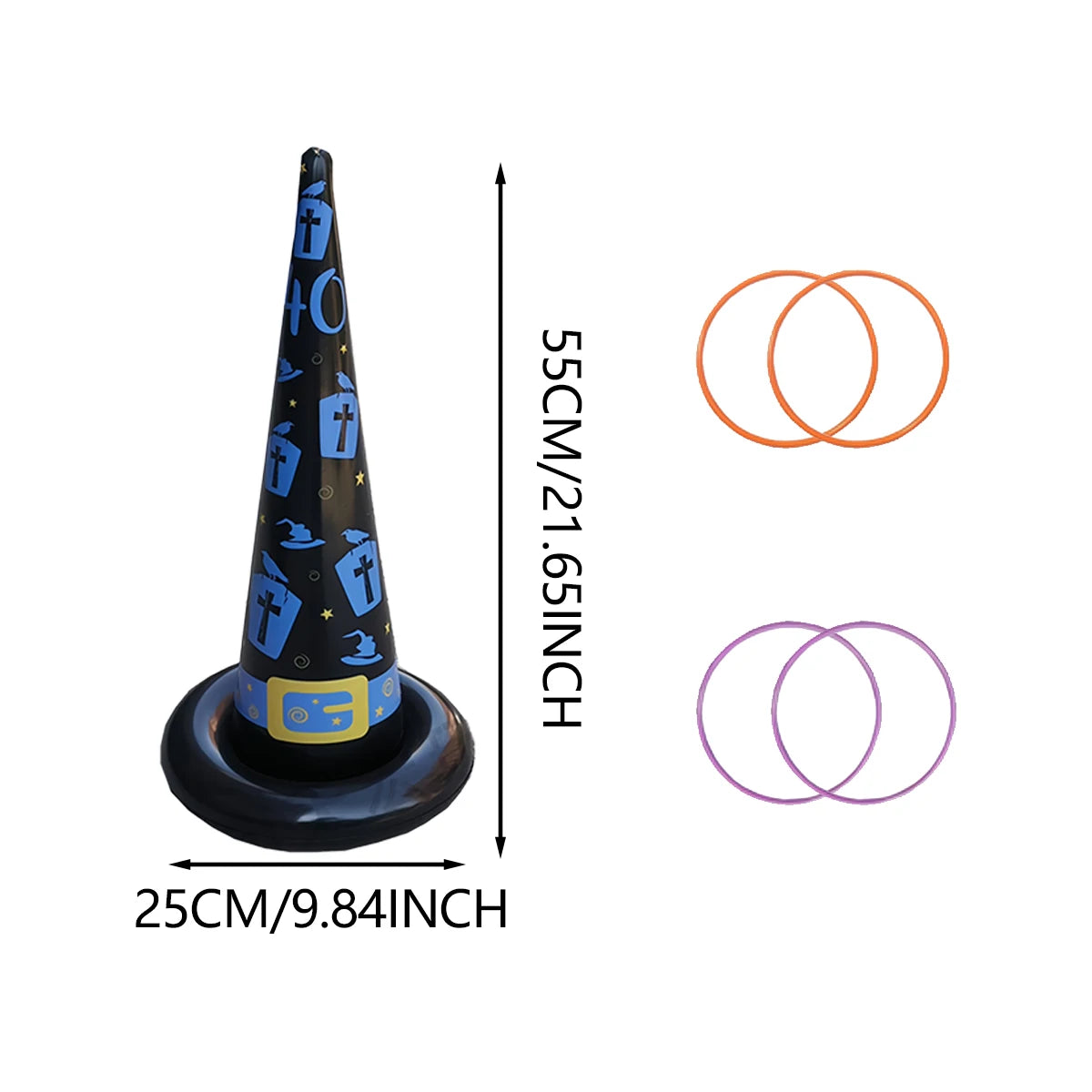 Halloween ring toss game set with inflatable witch hat - the perfect choice for indoor and outdoor parties