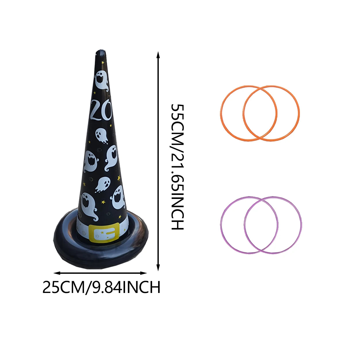 Halloween ring toss game set with inflatable witch hat - the perfect choice for indoor and outdoor parties