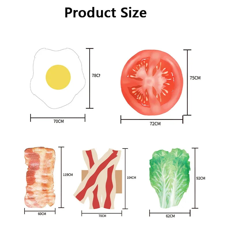 Halloween Costumes Vegetables Food Cosplay Eggs Tomatoes Bacon Meatloaf Cabbage Women Men Adult Christmasneedle-Fine Composi#1#W