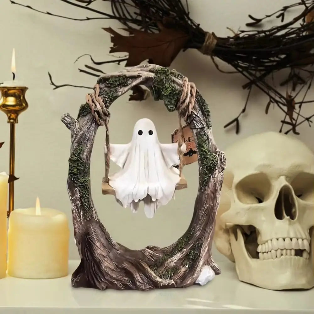 Halloween Themed Halloween Swing Ghost Ornament Handicraft Statue Spooky Ghosts Decor Funny Doll Model