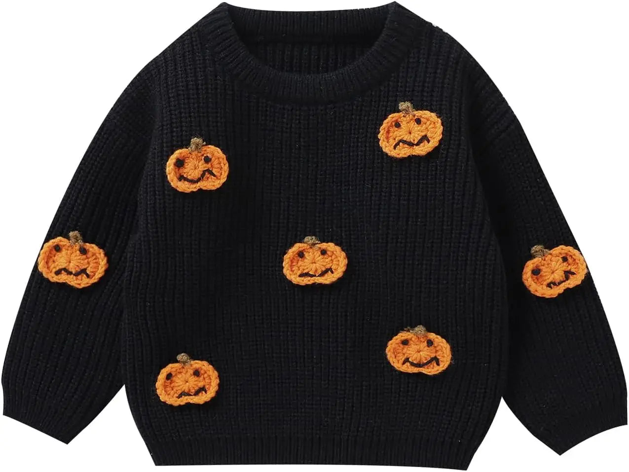 Toddler Baby Boy Girl Halloween Costumes Sweater Pumpkin Warm Pullover Sweatshirt Knitwear Knitted Fall Winter Clothes