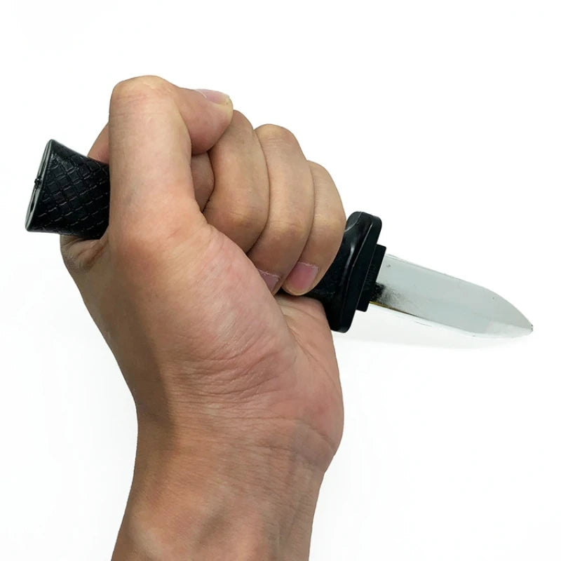 Halloween whole man simulation dagger Funny props Touching people telescopic bayonet sliding leaf prank child toy gadget