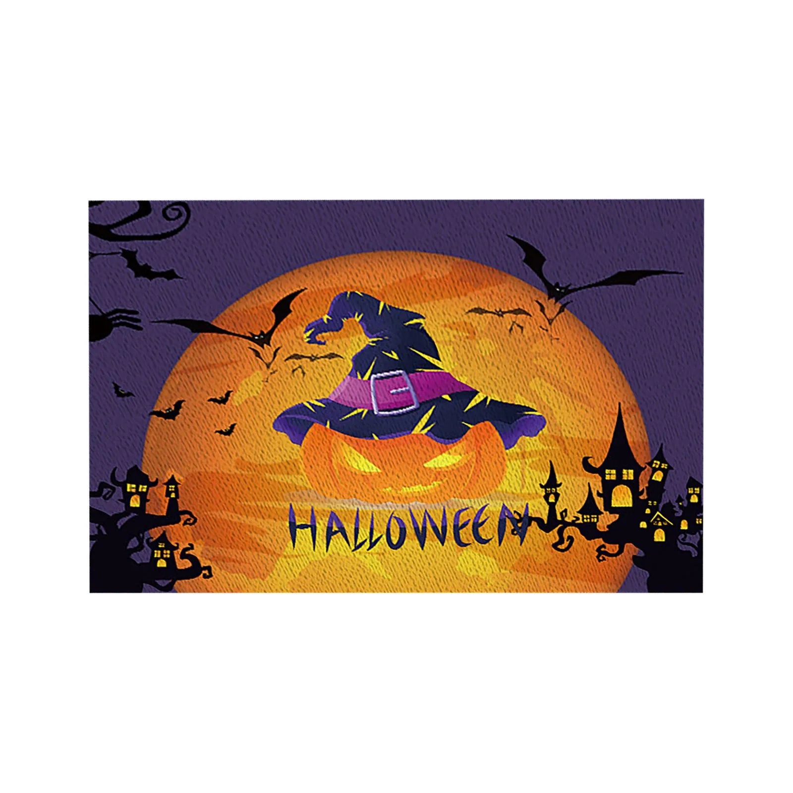 Halloween Table Placemats Linen Ghost Festival Atmosphere Table Mat Bat Pumpkin Spider Web Dining Table Decorations