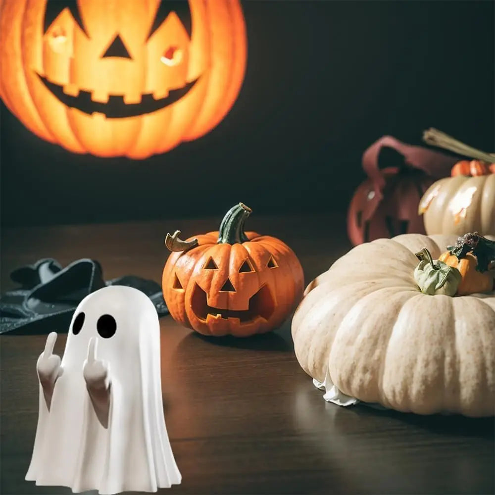 Halloween Cute Ghost Statue Creative  Crafts  Suitable For Party Scene   Home Living Room Bedroom Office Desktop Decoration ﻿