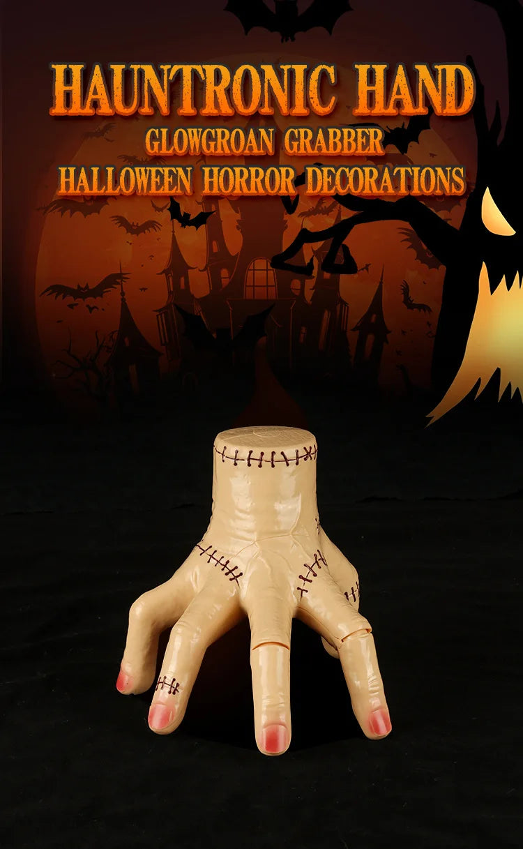 Halloween crawling with broken hands, funny lights and music, simulating hand pranks and Pumpkin Ghost Thriller party shock toys