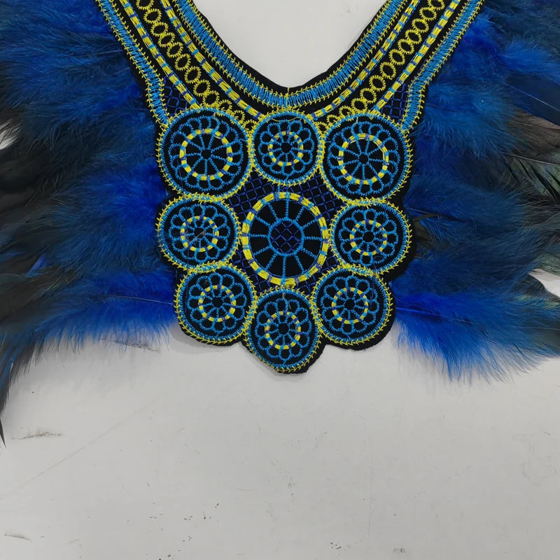 Halloween party costume, collar, scarf, Gothic feather collar and shoulders, witch role-playing available for both women and men