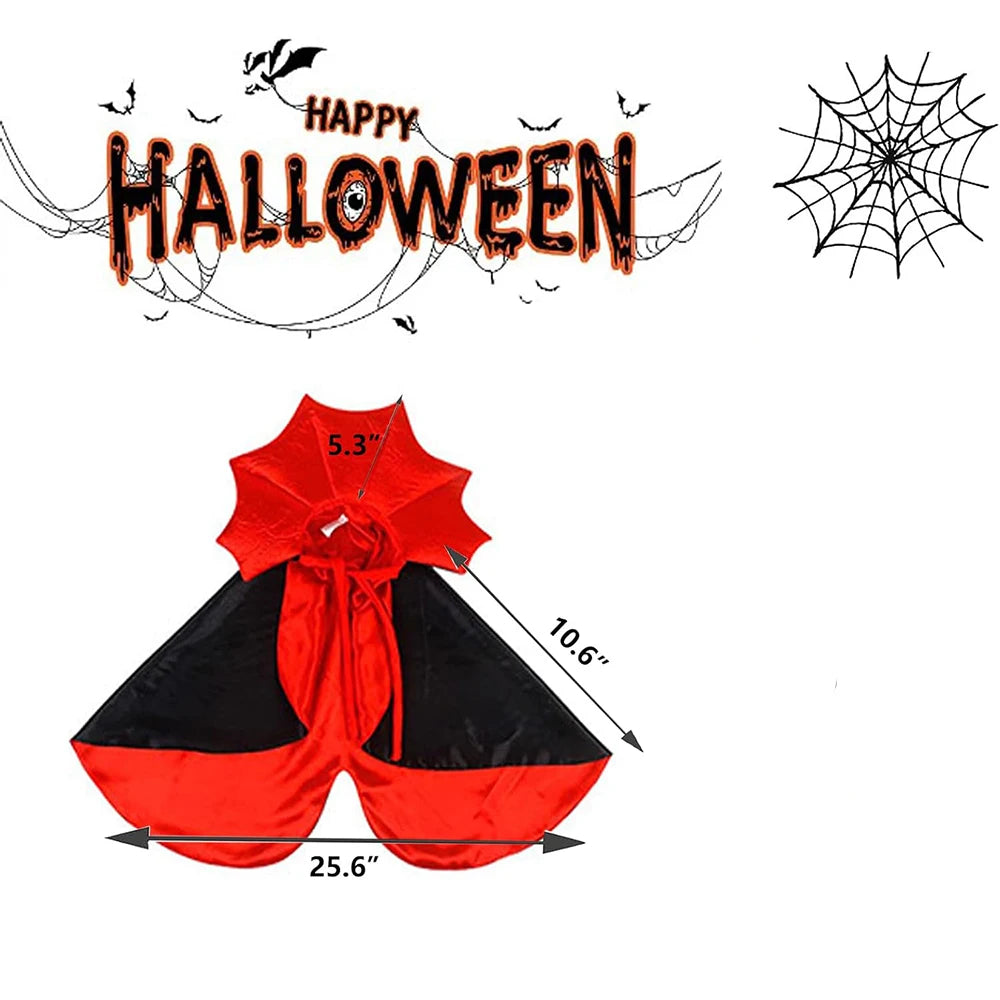 Halloween Pet  Cosplay Vampire Costumes for Small Cats Dogs  Cape Kitten Puppy Dress Kawaii Clothes Holiday Photo Props Gift