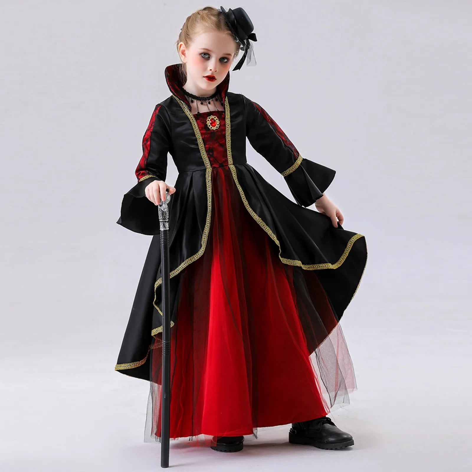 Halloween Children'S Dress Costumes For Girls Cosplay Role-Playing Magic Witch Vampire Masquerade New Medieval Costumes