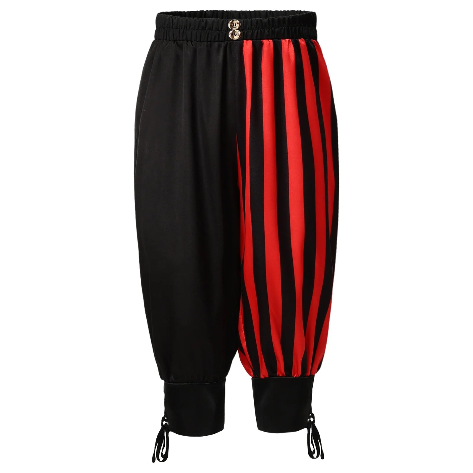 Boys Gothic Medieval Renaissance Costume Halloween Pants with Ankle Banded Wide Elastic Waistband Stripes Cosplay Party Dress Up