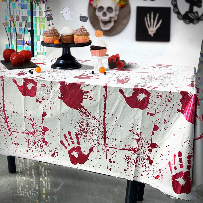 Halloween Party Decoration Rectangular Tablecloth Halloween Horror Party Supplies Bat Pumpkin Disposable Tablecloths Home Decor