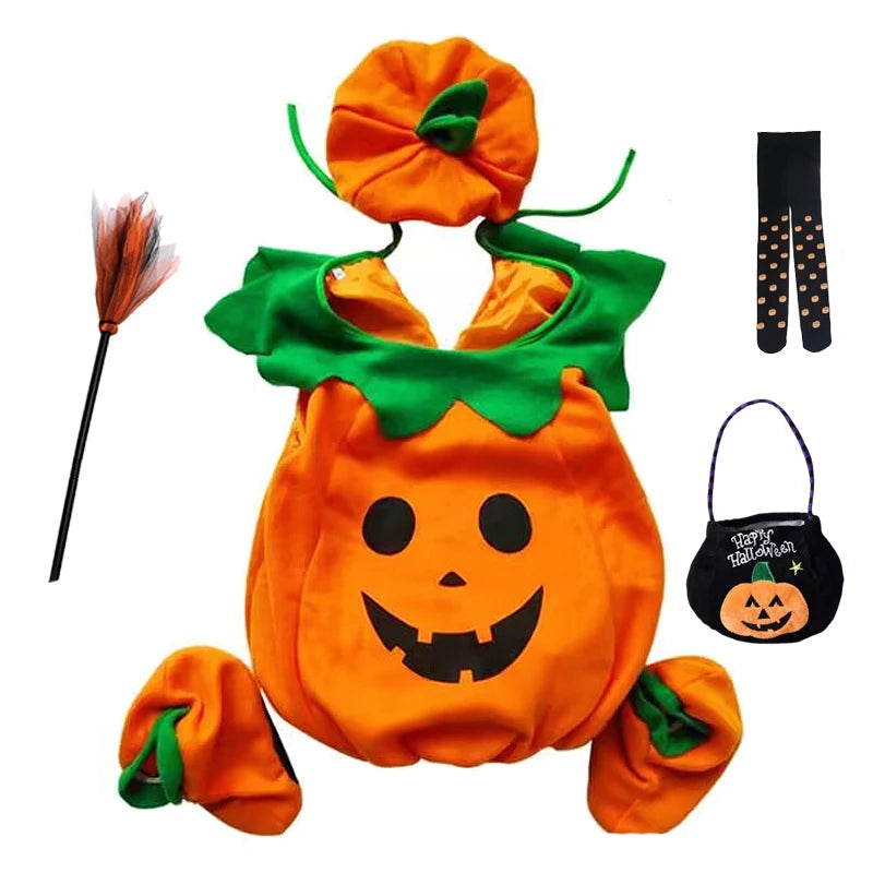Kids Halloween Pumpkin Costume for Toddler Boys Girls Party Costume Romper Toddler Baby Jumpsuit Cosplay Children Clothes