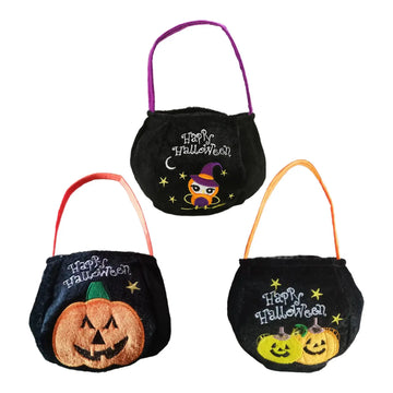 Trick or Treat Tote Bag Reusable Multipurpose Snack Grocery Bag Halloween Treat Bag Halloween Candy Basket Tote Gift Bucket
