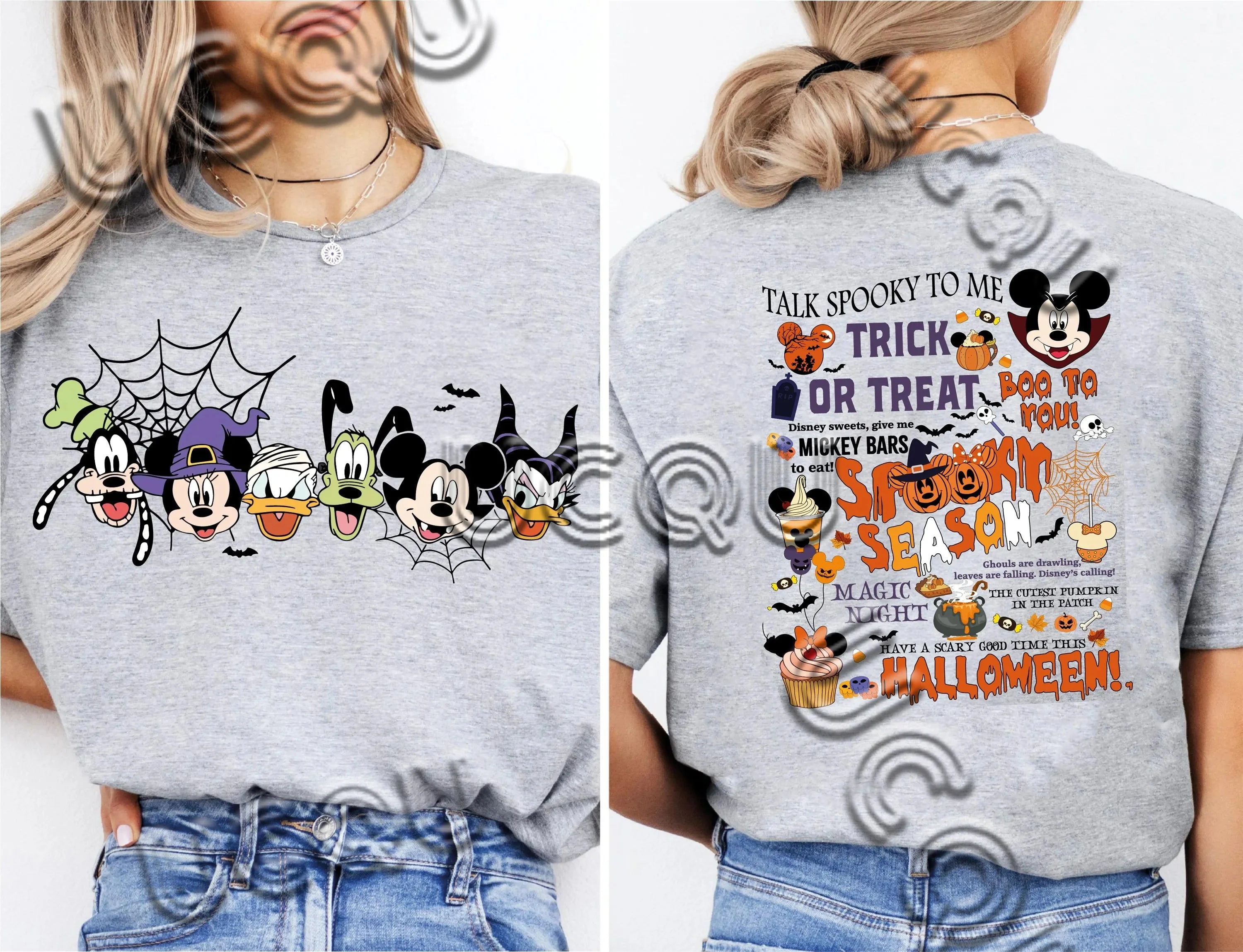 Trick Or Treat  Mickey And Friends Halloween T-Shirt Trip Women's Short Sleeve  Pumpkin Season Tees Tops