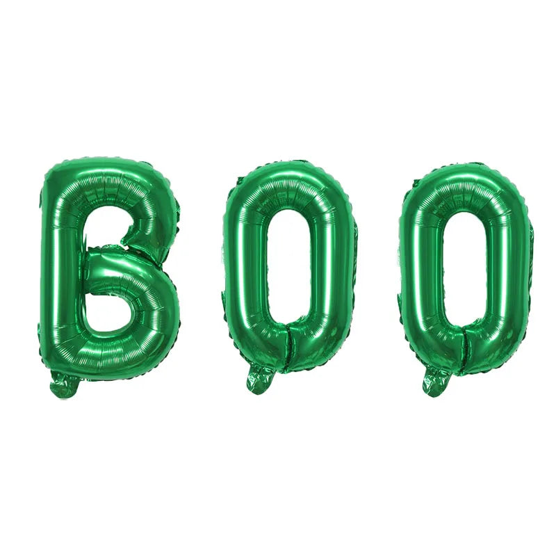 Halloween Ghost Balloons 16inch Set Black Purple BOO Foil Balloon for Halloween Themed Party Decoration Supplies