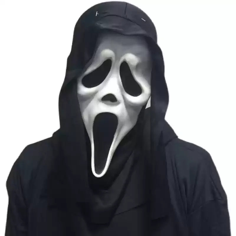 Halloween Ghost Face Mask Horror Death Scream DIY White Shriek Mask Grimace Holiday Dress Up Prank Holiday Halloween Decor Gift