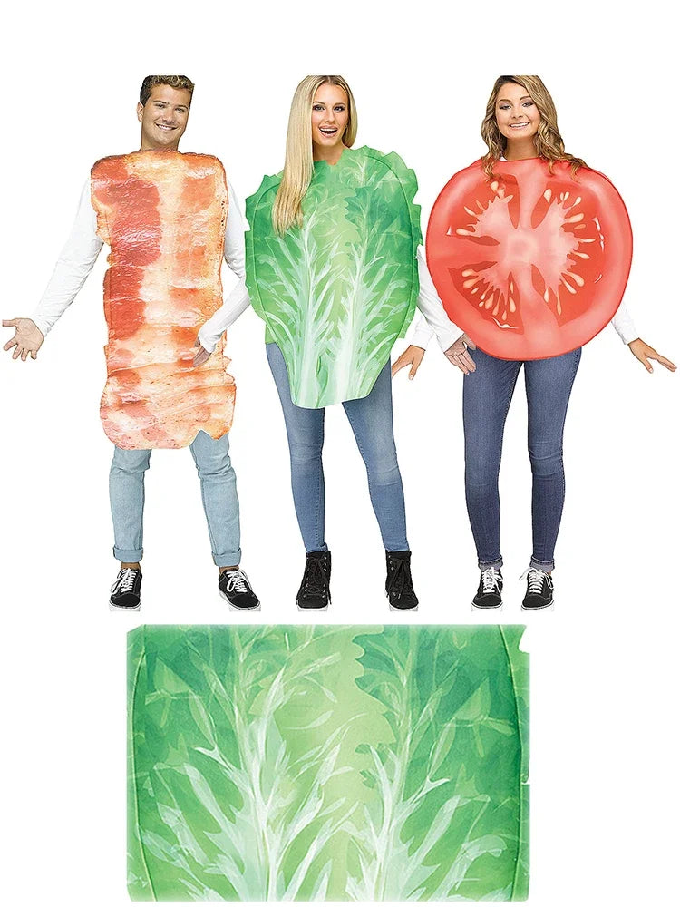 Halloween Costumes Vegetables Food Cosplay Eggs Tomatoes Bacon Meatloaf Cabbage Women Men Adult Christmasneedle-Fine Composi#1#W