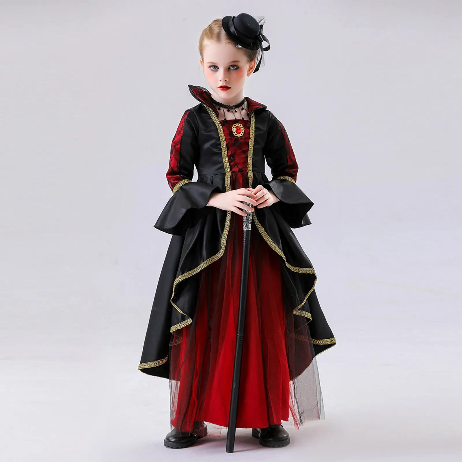 Halloween Children'S Dress Costumes For Girls Cosplay Role-Playing Magic Witch Vampire Masquerade New Medieval Costumes