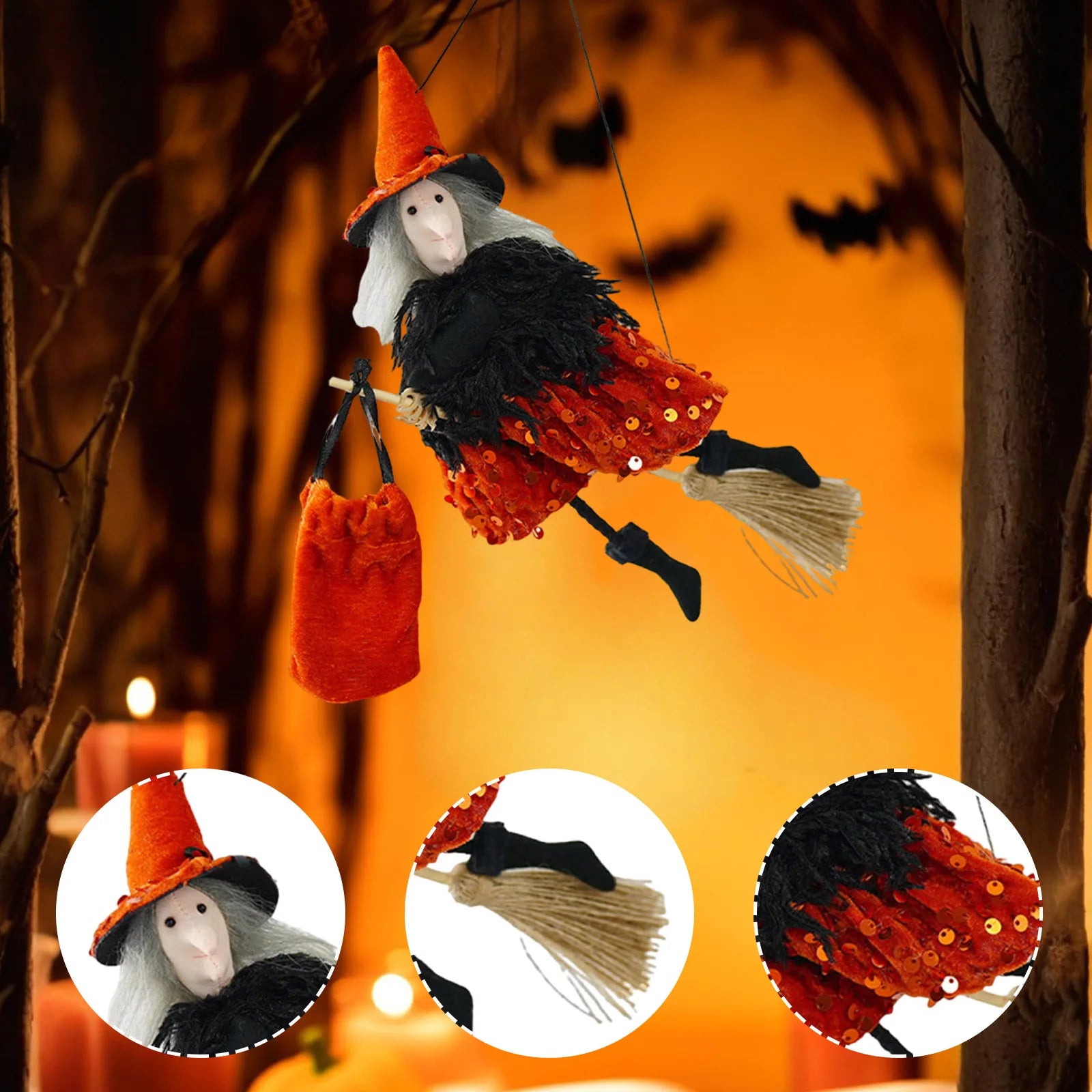Halloween Decorations Witch Small Pendants Home And Party Decorations Halloween Party Decoration Hanging Pendants Scene Dress Up