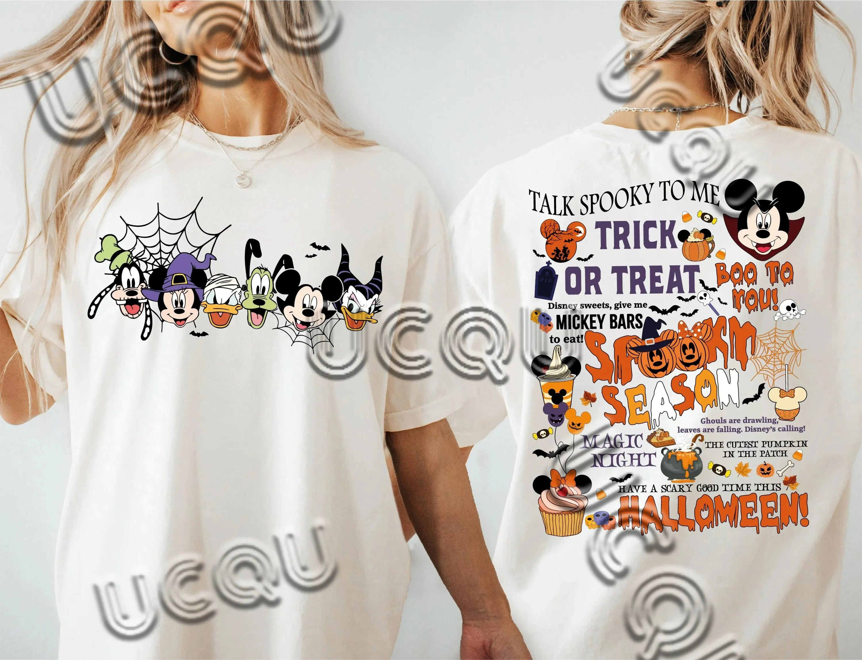 Trick Or Treat  Mickey And Friends Halloween T-Shirt Trip Women's Short Sleeve  Pumpkin Season Tees Tops